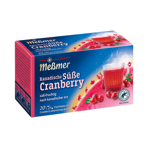 Meßmer Kanadische Süße Cranberry, Früchtetee, Teebeutel im Kuvert, 2. Entnahmefach/displaytauglich, 45g